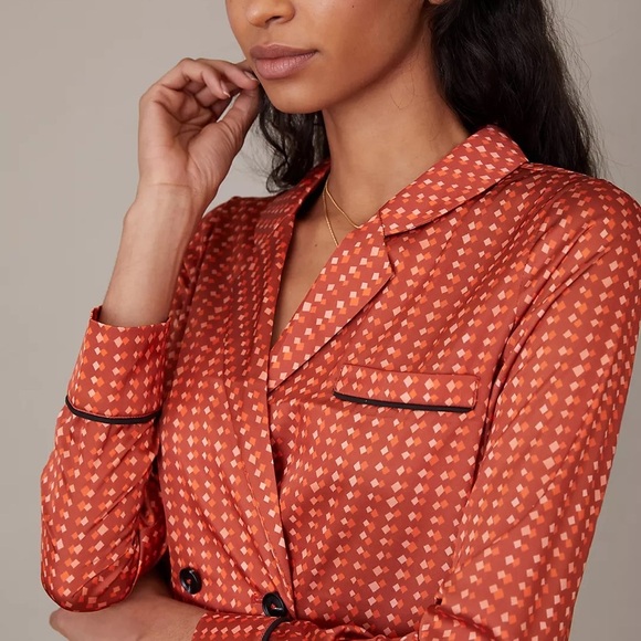 Anthropologie hutch Orange Geometric Blazer with Retro Flair - Picture 2 of 10